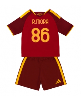 Billige Fotballdrakt AS Roma Rodrigo Mora #86 Replika Hjemmedraktsett Barn 2026-27 Kortermet (med bukser)
